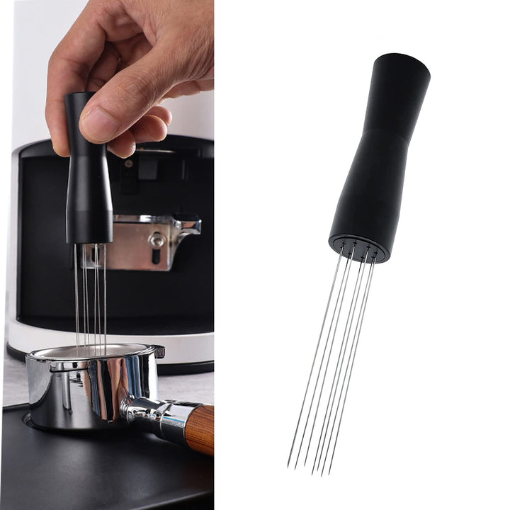 Espresso Coffee Stirrer, Coffee Stirring Tamper Stainless steel Needle Type Distribution WDT Tool Coffee Distributor (black), 5.7x0.85x0.85 inch
