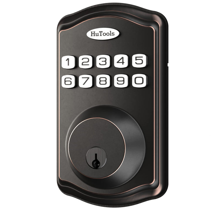 Keyless Entry Door Lock, Electronic Keypad Deadbolt Lock, Auto Lock, 1 Touch Locking, 20 Customizable User Codes, Back Lit, Easy Installation for Front Back Door, Oil Rubbed Bronze