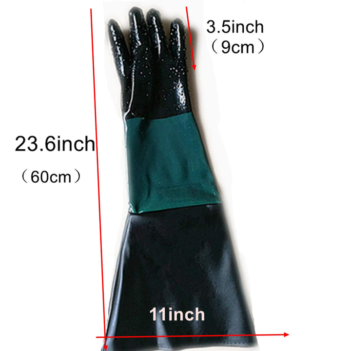 23.6 Rubber Sandblasting Sandblaster Gloves for Sandblast Cabinets