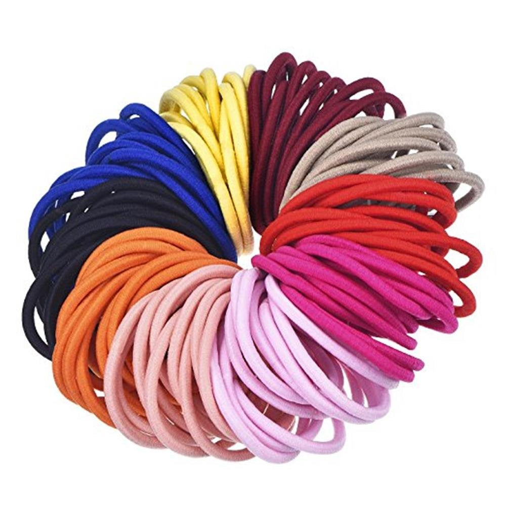 10 Pcs, Hot Pink: 4 Mm Elastic Bands Hair Ties Children Rubber Hair Headbands - 10 Pcs (Hot Pink)
