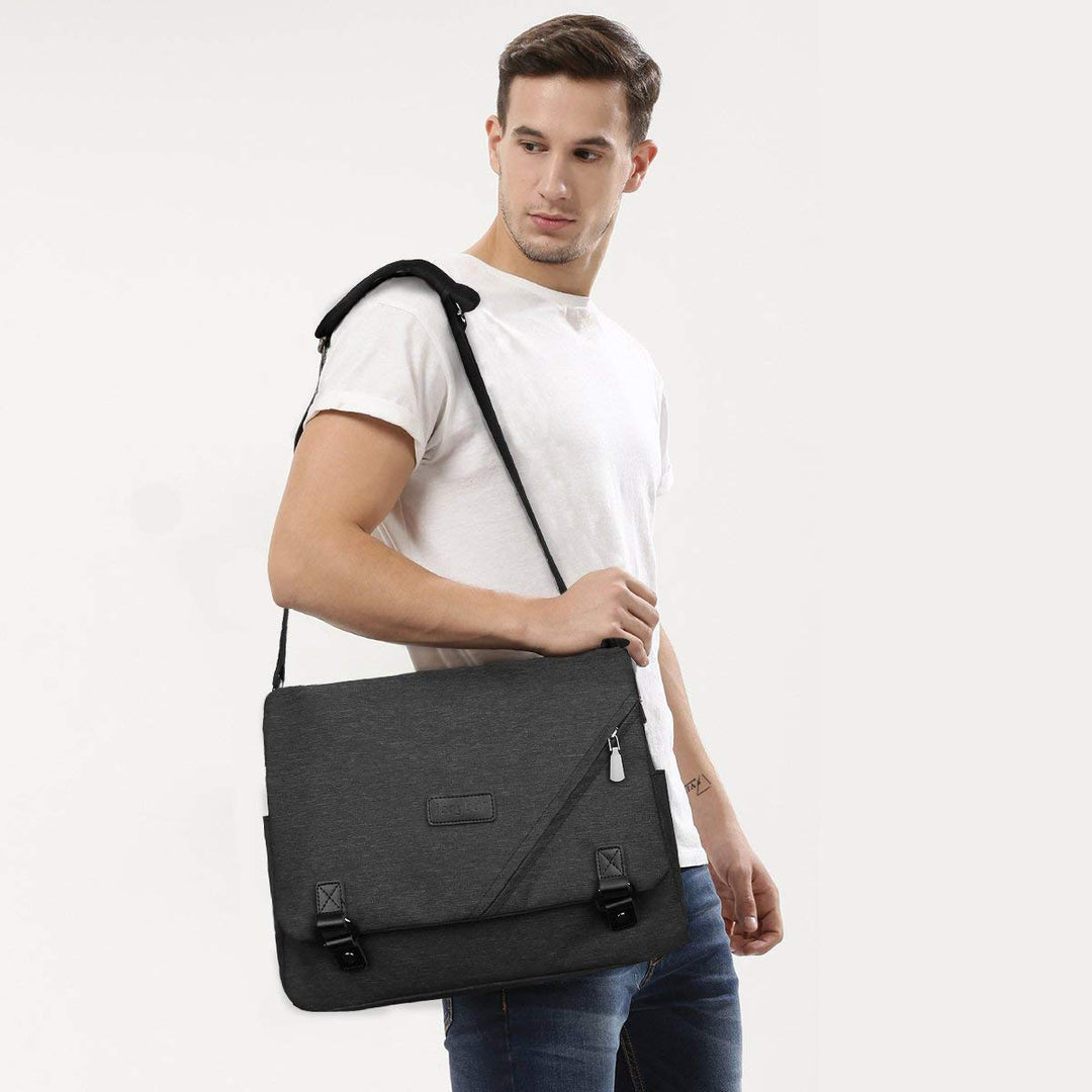 ibagbar Water Resistant Messenger Bag Satchel Shoulder Crossbody Sling Working Bag Bookbag Briefcase Fits 14 Inch Laptop for Men and Women