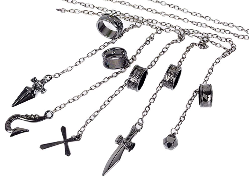 Anime Kurapika 5 Rings Chain Charms Alloy Bracelet Cosplay Costume