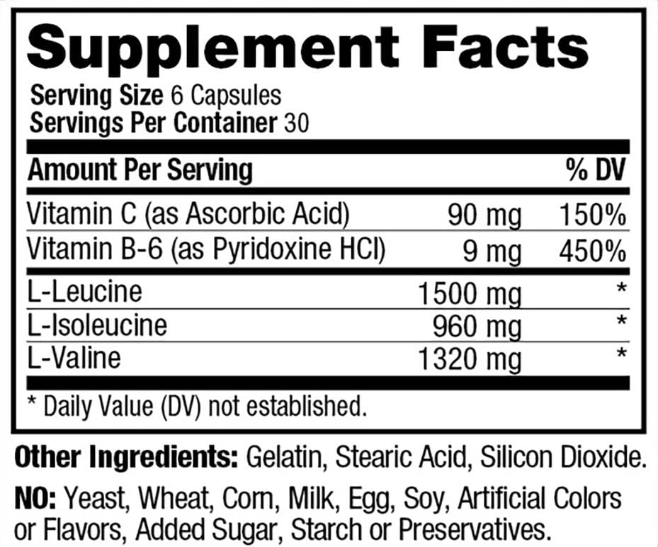 PROLAB BCAA PLUS, Branched Chain Amino Acid Capsules, 1