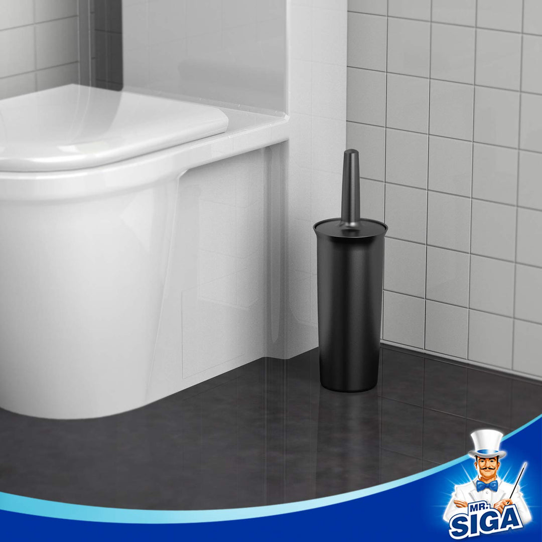 MR.SIGA Toilet Bowl Brush and Holder for Bathroom, Blac
