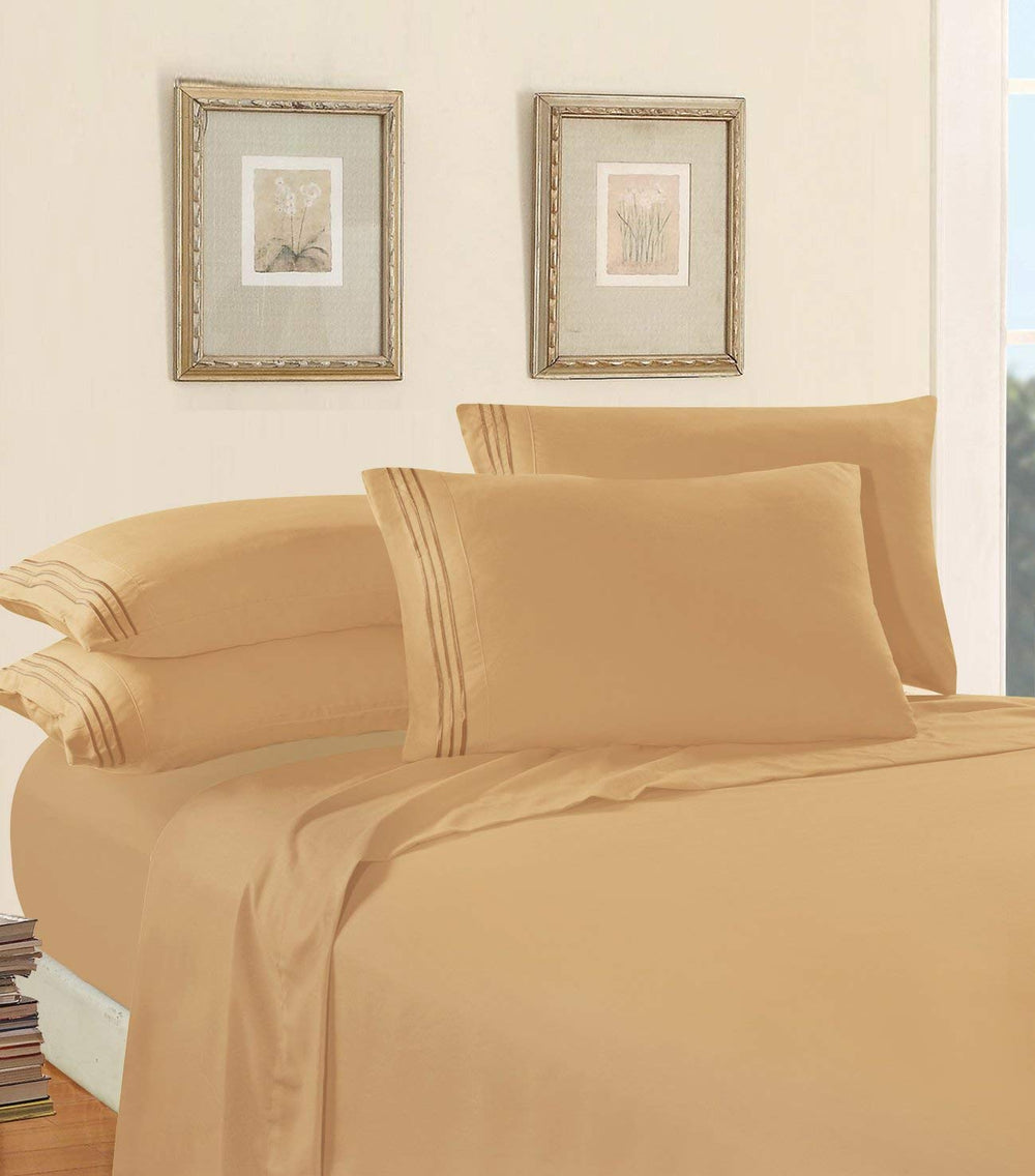 Elegant Comfort Luxury Bed Sheet Set on Amazon Three-Li