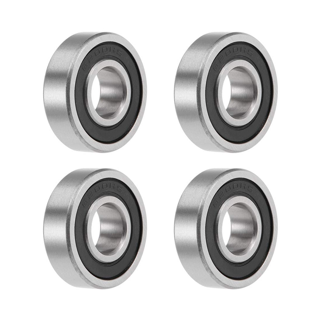 6200/12-2RS Deep Groove Ball Bearings 12mm x 30mm x 9mm Double Sealed Chrome Steel P0(ABEC1) 4pcs