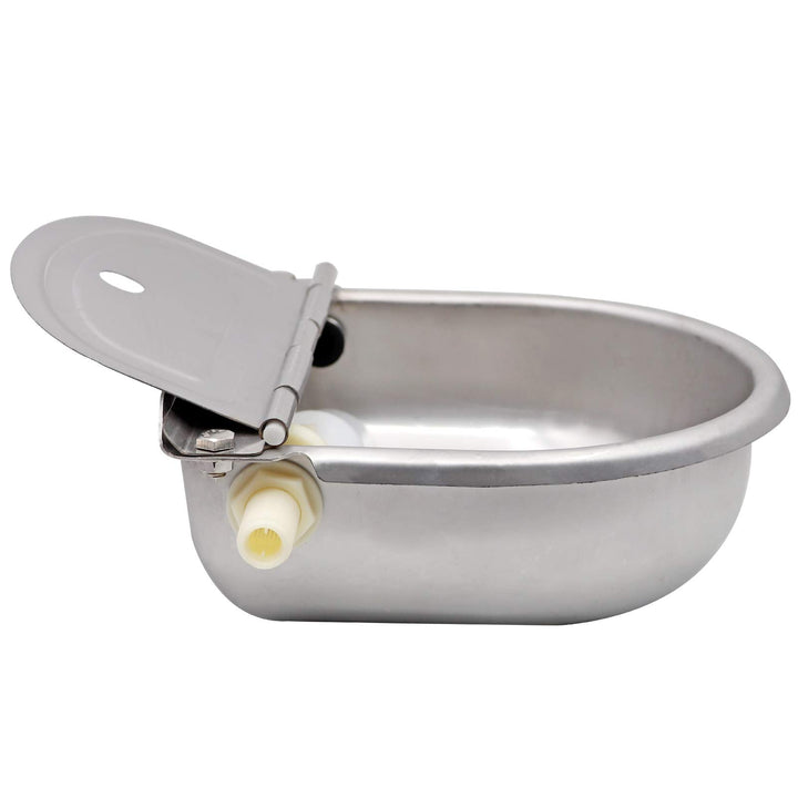 Automatic Water Dispenser for Dogs Chickens 304 Stainless Steel Water Feeder Outdoor Automatic Waterer for Chicken Livestock Horse Animal Drinking Water Bowl with Float Valve (Plastic Valve)