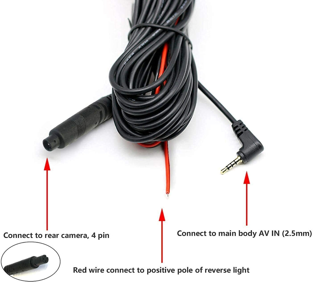 WOLFBOX 33Feet Rear Camera Longer Replacement Cable for