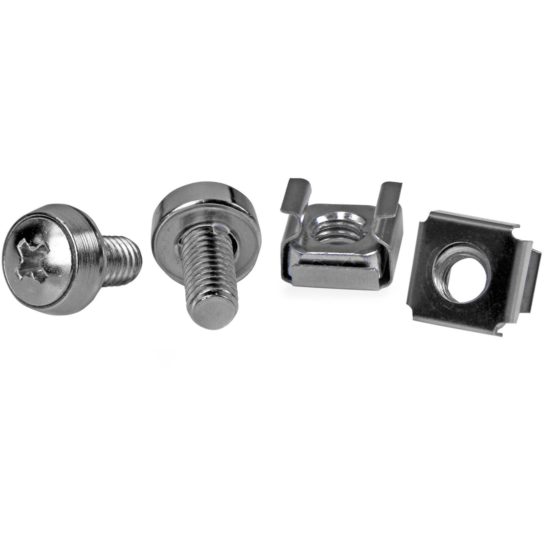 M6 Screws and Cage Nuts - 50 Pack - M6 Mounting Screws and Cage Nuts for Server Rack and Cabinet - Silver (CABSCREWM6)