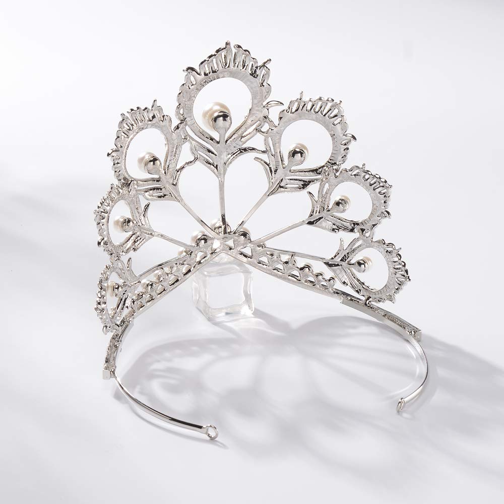 Prom Princess Crown Pearl Tiara Rhinestone Tiara Pageant Queen Crown Wedding Hair Jewelry