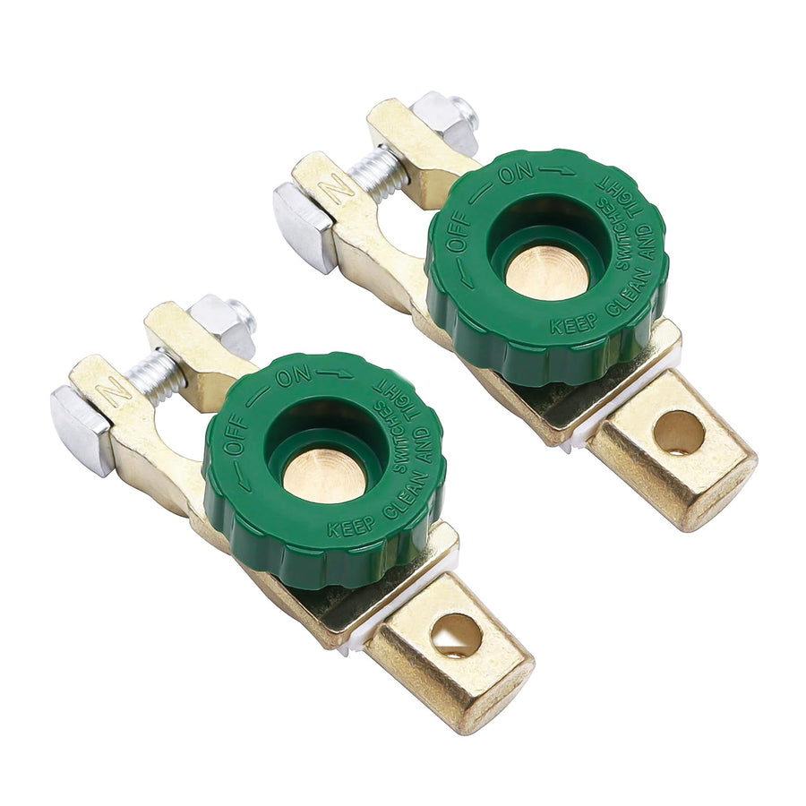 2Pcs Auto Battery Terminal Disconnect Master Switch Cut-Off Brass