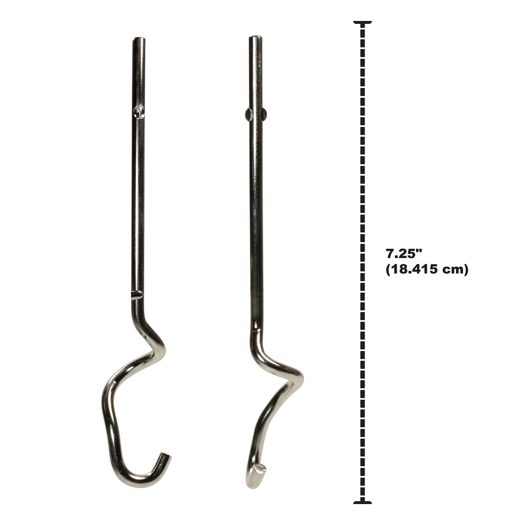 Stainless Steel Dough Hooks Compatible with KitchenAid Hand Mixers KHM2DH