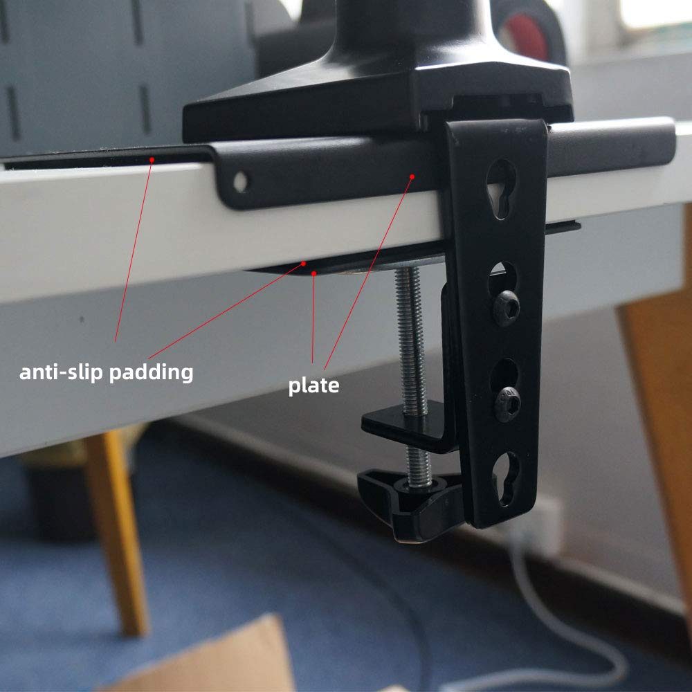 Steel Monitor Mount Reinforcement Plate Fits Most Monitor Desk Mount,for Fragile Tabletop Protection (Black, Square-1)