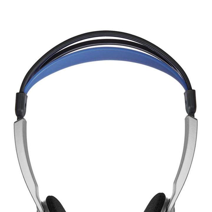 KTXPro1 Titanium On-Ear Portable Headphones, Volume Control, Ultra Lightweigt Design, Silver Black and Blue