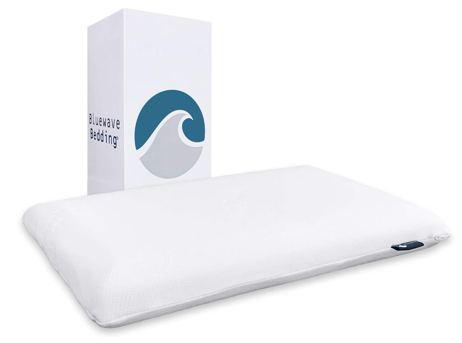 Super Slim Gel Memory Foam Pillow for Stomach and Back Sleepers - Thin, Flat Design for Cervical Neck Alignment and Deeper Sleep (3.25-Inches Height, Standard Size)