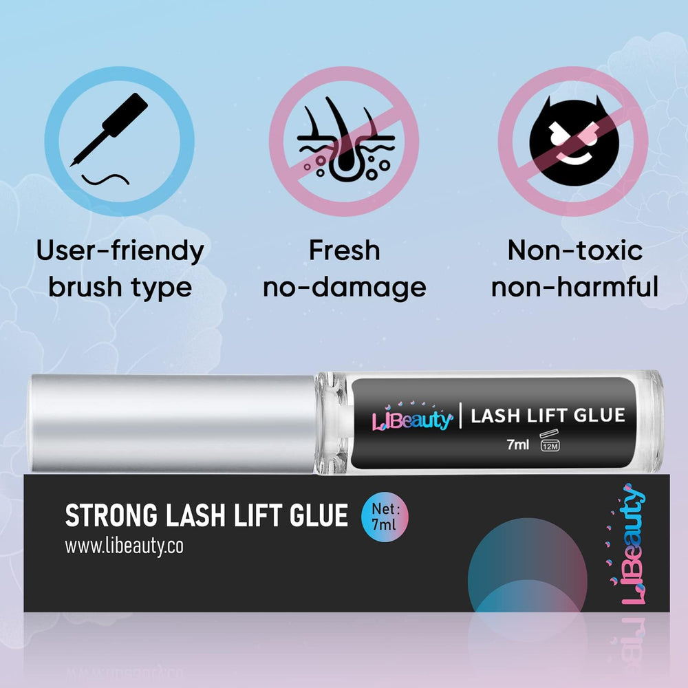 Lash Lift Glue, Eyelash Adhesives, Eyelash Perm Glue Strong Sticky Eyelash Lifting Glue for Lash Perming or False Eyelashes Dissolves Quickly in Water