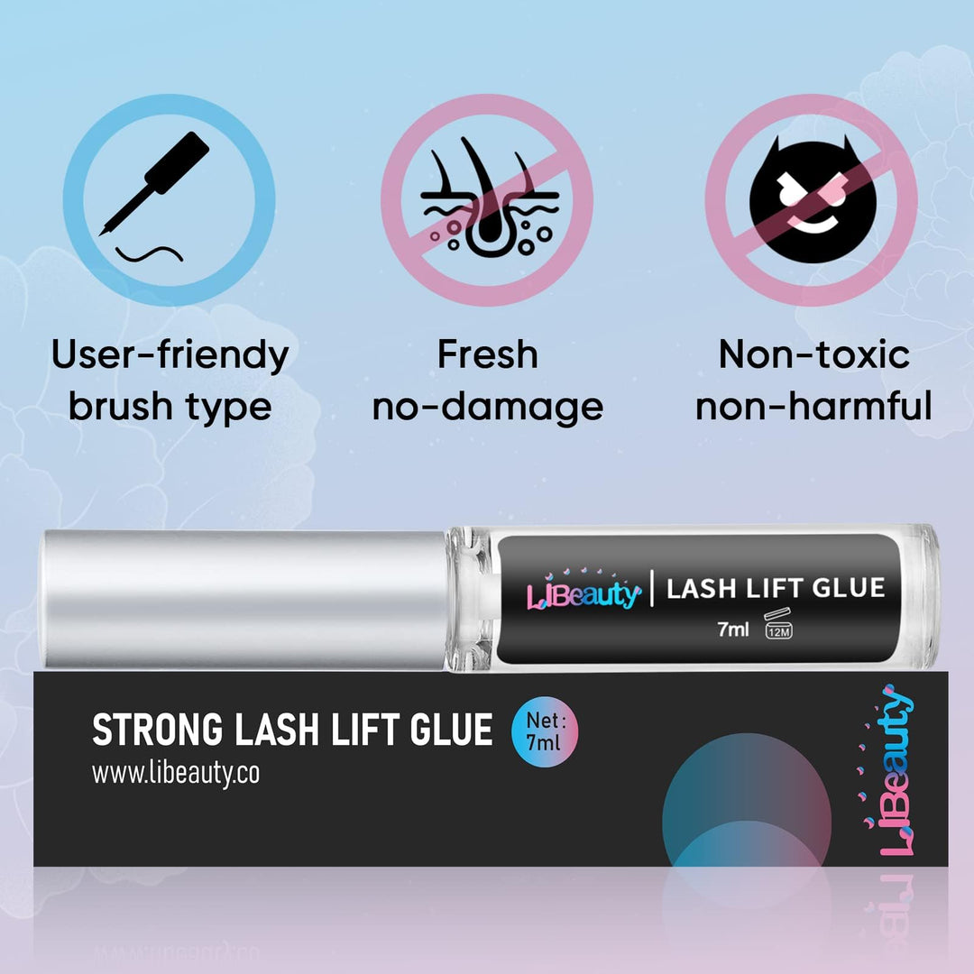 Lash Lift Glue, Eyelash Adhesives, Eyelash Perm Glue Strong Sticky Eyelash Lifting Glue for Lash Perming or False Eyelashes Dissolves Quickly in Water