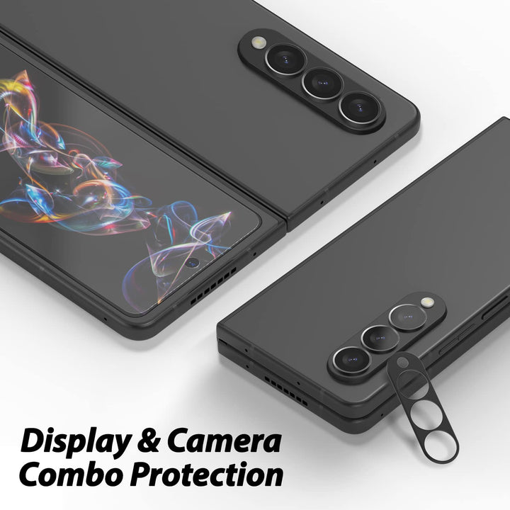 Whitestone 2PACK EZ Glass Screen Protector for Galaxy Z Fold 4 2022, Full Coverage Tempered Glass Shield [Easy Install] Camera Protector 1pack Included - Two Pack