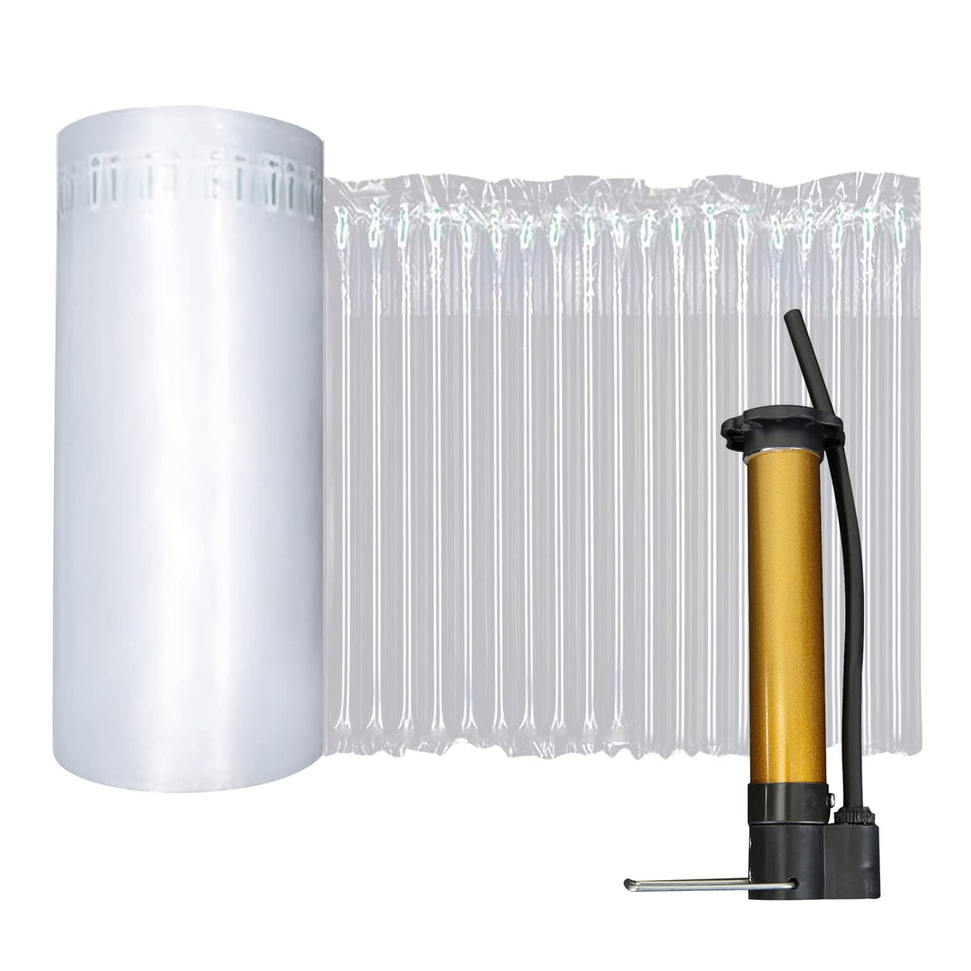 13.7 Inch x 164 Feet Bubble Cushioning Wrap Roll, Large Bubble Air Bubbles for Packaging Moving Shipping Delivering with Free Pump, Inflatable Air Column Bubble Bag Wine Bottle Protector
