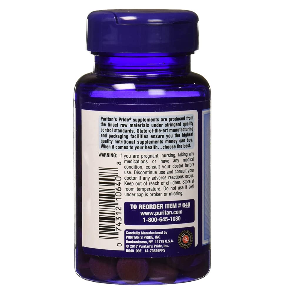 Puritans Pride Vitamin B-2 100 Mg Tablets, 100 Count
