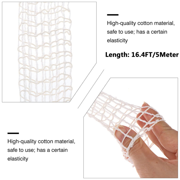 5m Meat Netting Roll,Size 18,Elastic Smoked Meat Poultry Ham Netting Meat Butcher Twine Net Roll Wrapping Net,Beef Netting Roll for Meat Cooking Meat Sausage Making