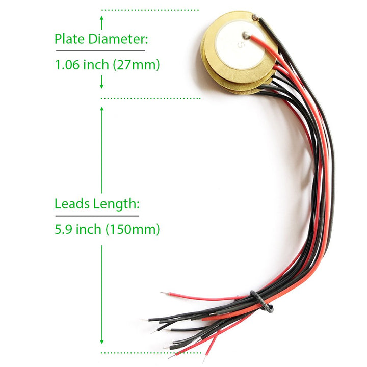 Luvay 12Pcs Piezo Pickup Transducer Prewired - 27mm Contact Microphone Trigger - Discs Elements for Acoustic Instrument: Guitar, Drum, CBG etc. with Leads