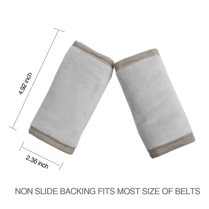 Car Seat Strap Covers for baby kids, Seat belt covers strap pads cushion for boy girl, protect neck and shoulder rubbing, anti-slip design, universal for Stroller/Carrier/Pushchair grey