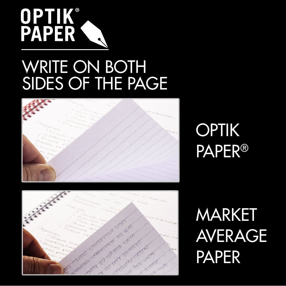 Black n&#39; Red Notebook, Business Journal, 11 x 8, 70 Sheets, Ruled, Optik Paper, Scribzee App, Flexible Poly Cover, Wirebound, Black (K67030)