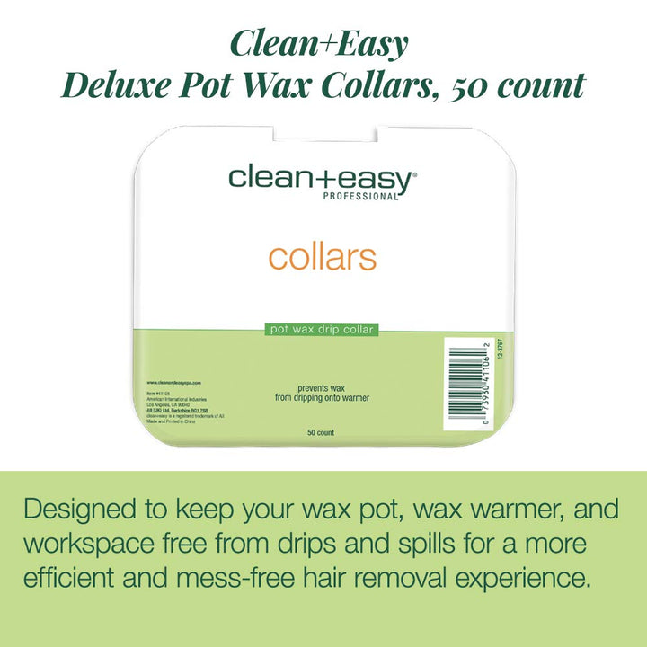 Clean Plus Easy Deluxe Pot Wax Collars, 50 Count