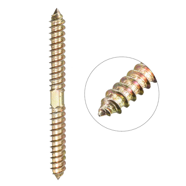 8x90mm Hanger Bolts, 12pcs Double Ended Self-Tapping Thread Wood to Wood Dowel Screws for Wood Connecting