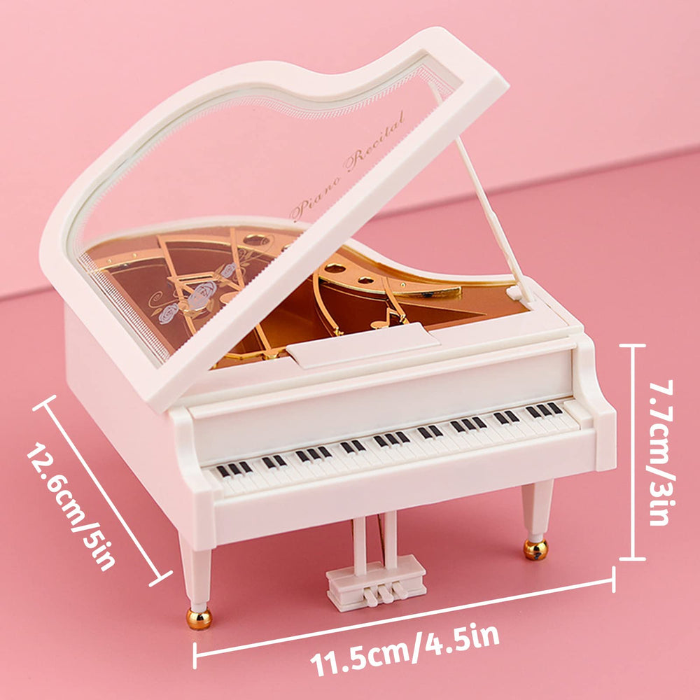 Piano Music Box, Wind Up Musical Boxes, Classical Music Box for Girls Birthday Gift or Desk Decoration Ornament