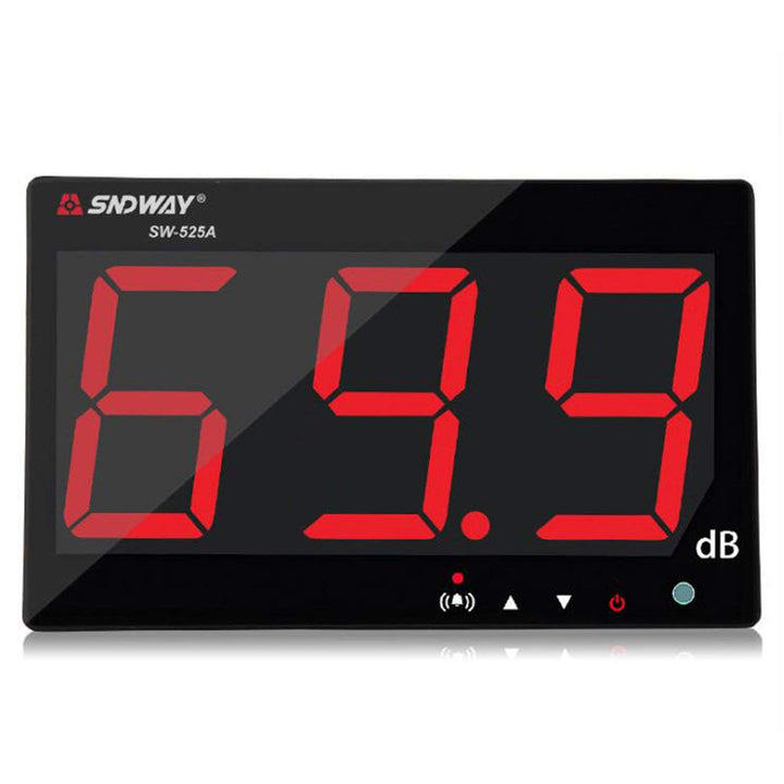 SW-525A 30-130dB Digital Sound Level Meter with Large LCD Display Noise Meter Decibel Wall Mounted Hanging (525A)