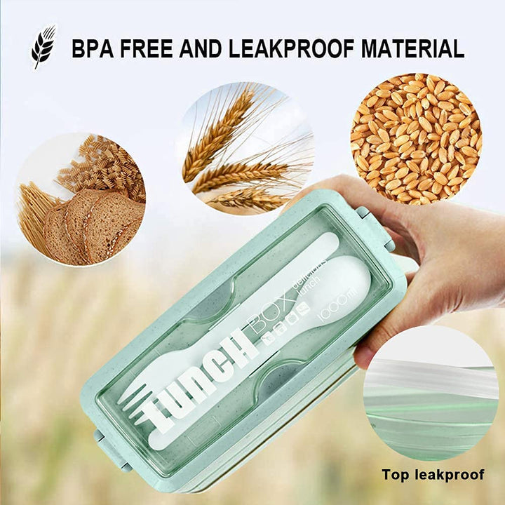 Stackable Bento Box with Lunch Bag, 3 Compartment Japanese Lunch Containers, Wheat Straw, All-in-1 Bento Lunch Box Kit for Adult Meal Prep Lunch Snack