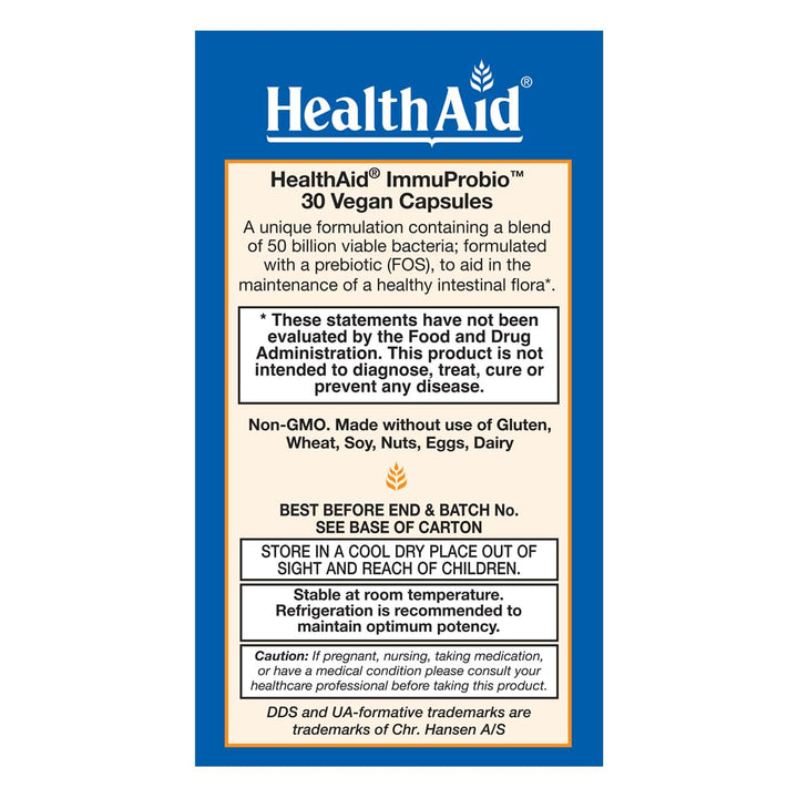 HealthAid ImmuProbio 50 Billion CFU with Prebiotic, 30c