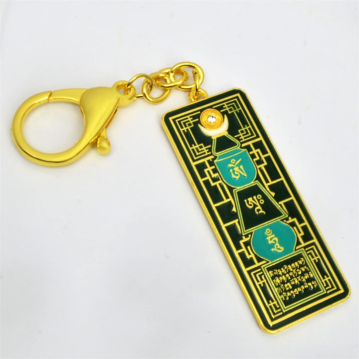 Feng Shui Emerald Pagoda With Om Ah Hum Amulet Gift