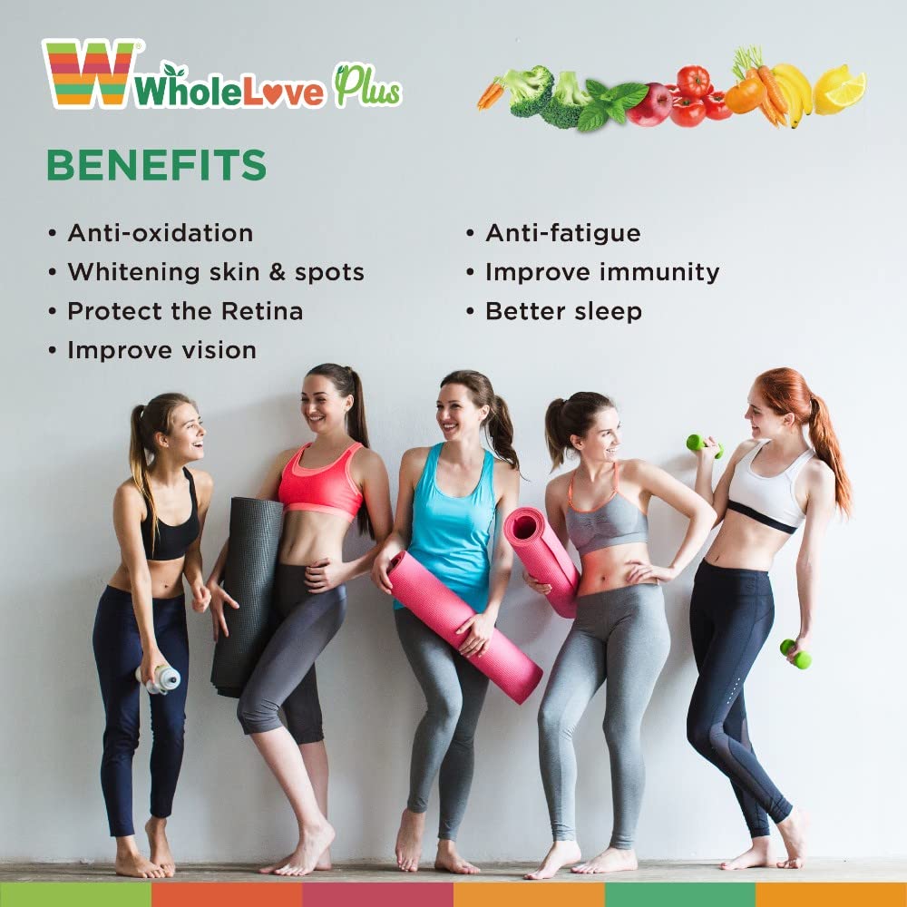 WholeLove Plus Women&#39;s Organic Whole Food Multivitamin, 60 Tables Health Supplements for Immune Support, Vitamin Vegan