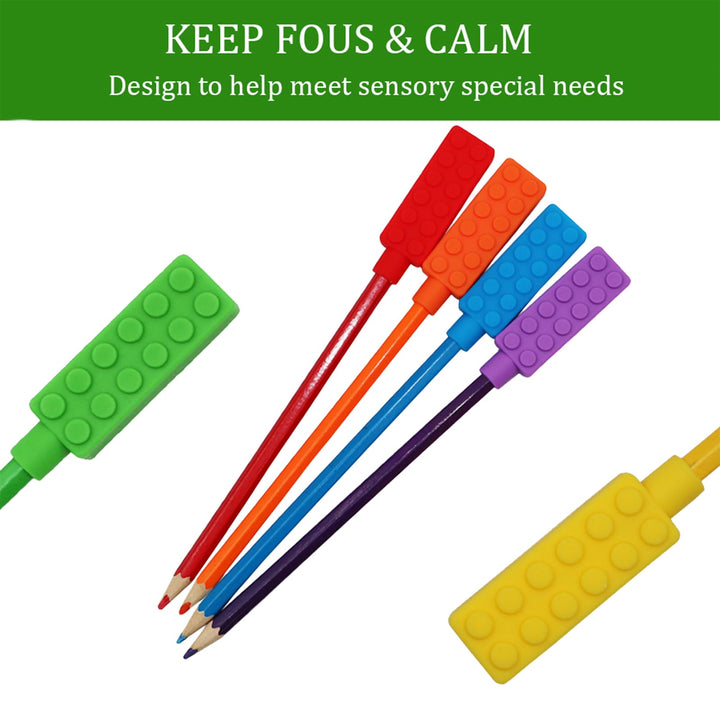Chewable Pencil Toppers for Sensory Kids Boys and Girls