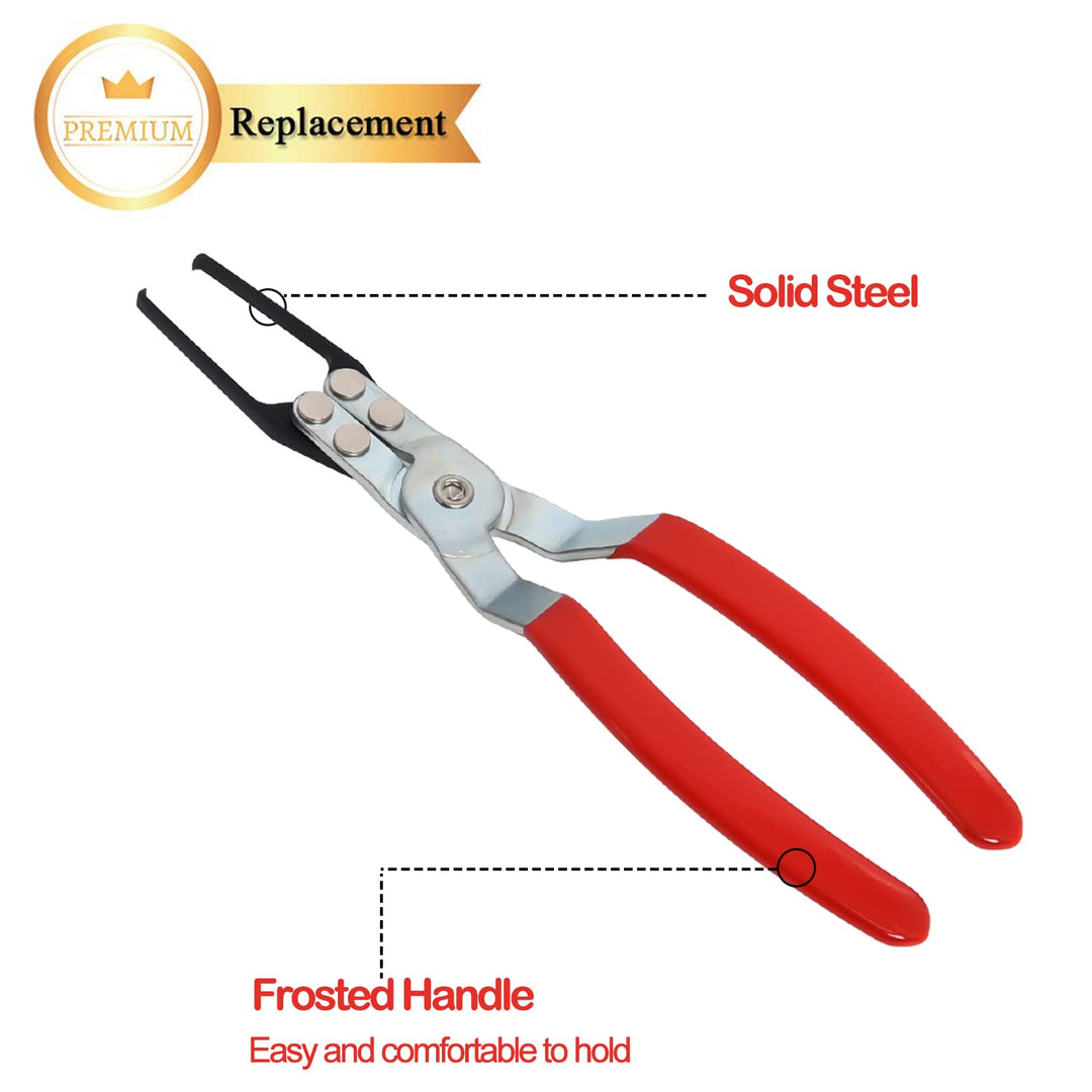 Relay Puller Pliers, Car Fuse Puller Automotive Relay Puller Tool, 11.5Inch Metal Battery Terminal Fuse Clamp Remover Tool - Red