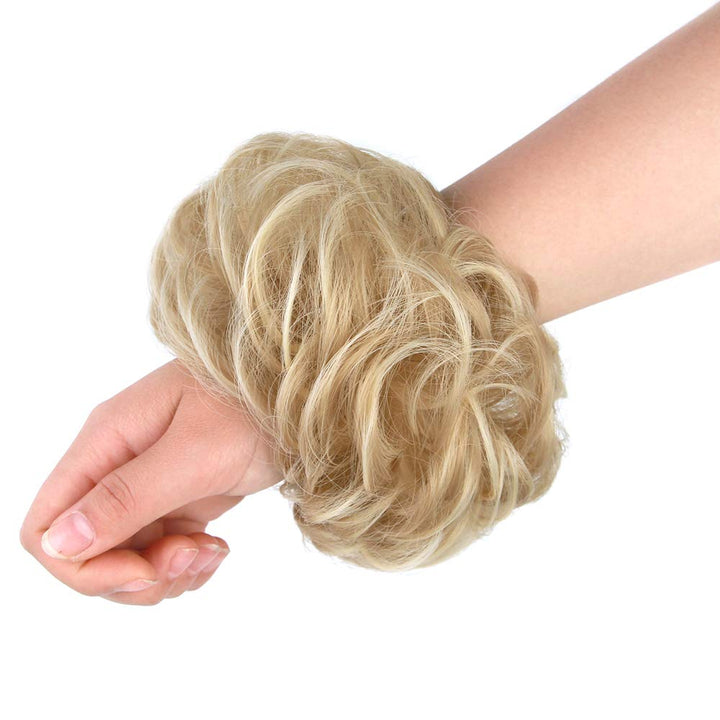 1PCS Messy Hair Bun Hair Scrunchies Extension Curly Wavy Messy Synthetic Chignon for women Updo Hairpiece(Color:6#)