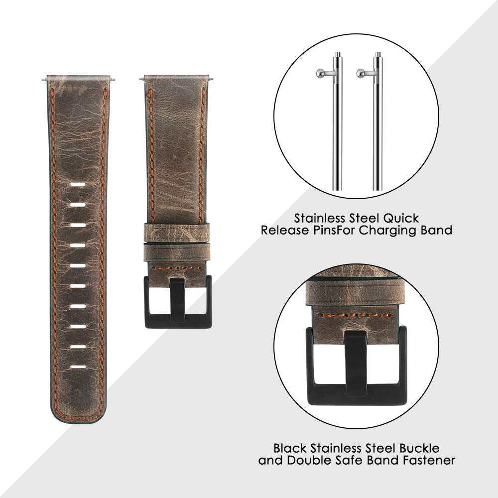 EZCO Leather Bands Compatible with Fitbit Versa/Versa 2