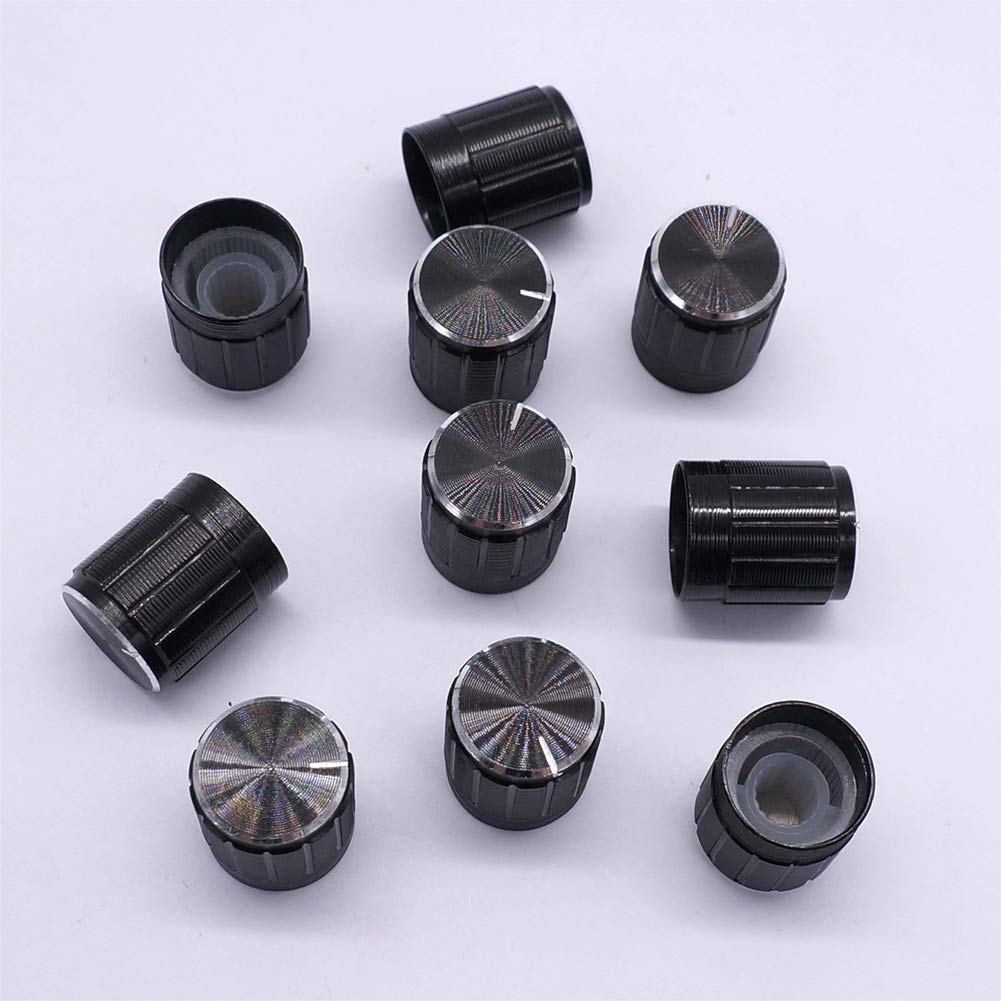 Taiss 10pcs Potentiometer knob,Rotary Knob,Black Metal 