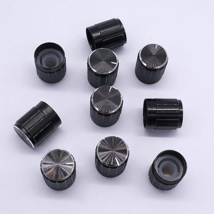 Taiss 10pcs Potentiometer knob,Rotary Knob,Black Metal 