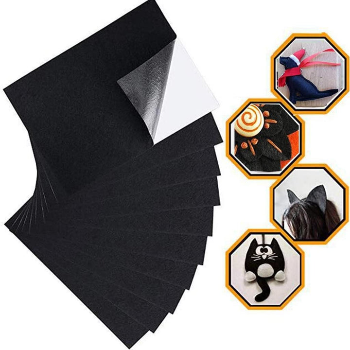 RZJZGZ Adhesive Felt Sheet Black Felt 8.3x11.8in 1mm Fa