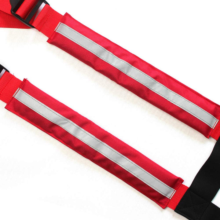 Firefighter Pant Suspenders Fire/Rescue Quick Adjust Suspenders with Reflective Strip (48 inch-, Red Reflective)…