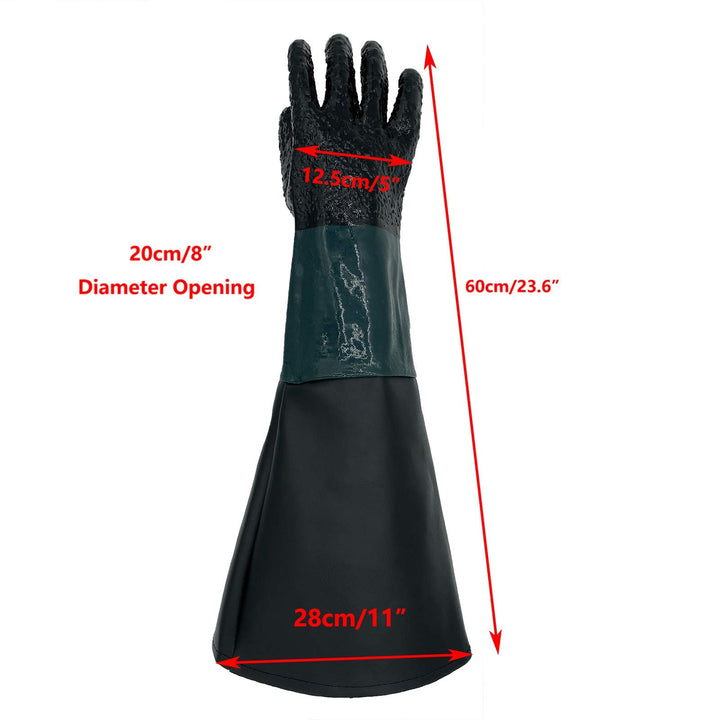 Rubber Sandblaster Gloves for Abrasive Blasting be Used on Sandblast Cabinet Sand Blasting Gloves With Particle