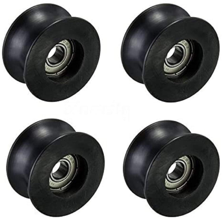 Letool 4pcs U Type Groove Pulley Nylon Guide Pulley Rolling Bearing U Groove Roller Wheel 8x40x20mm for Driving Mechanical Equipment, or Used in Doors and Windows