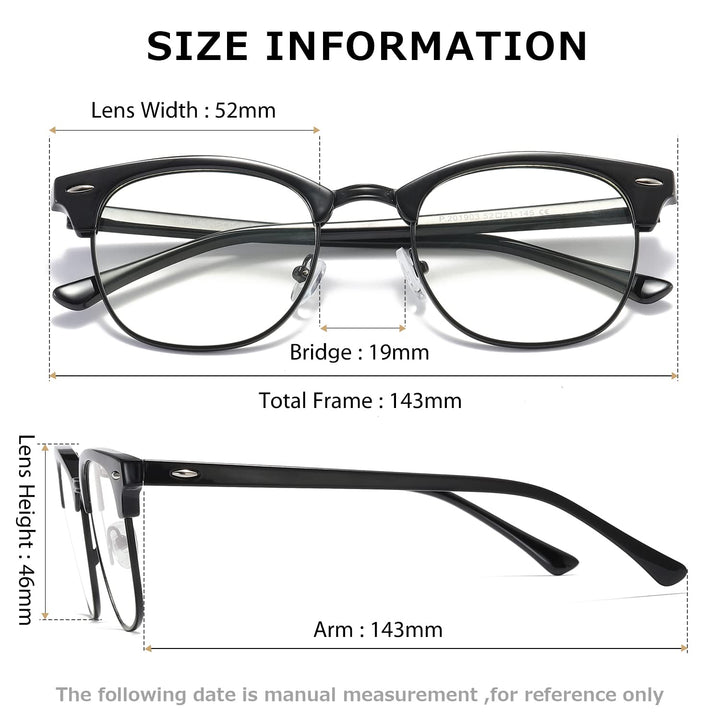 kimorn Blue Light Blocking Glasses Semi Rimless Eyewear