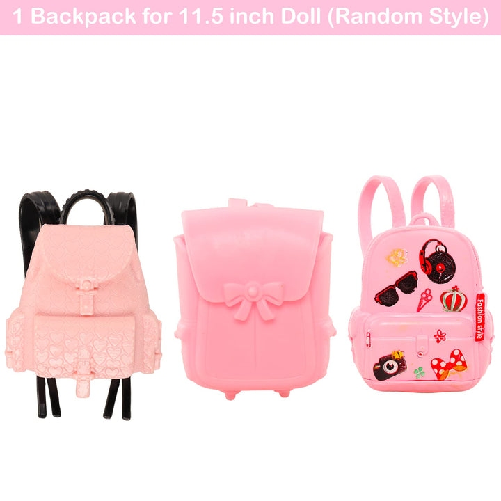 19 Pcs Girl Doll School Accessories Mini Doll Backpack Mini Desk Lamp Laptop Mini Globe Glasses and Headset for 11.5 Inch Doll School Playset