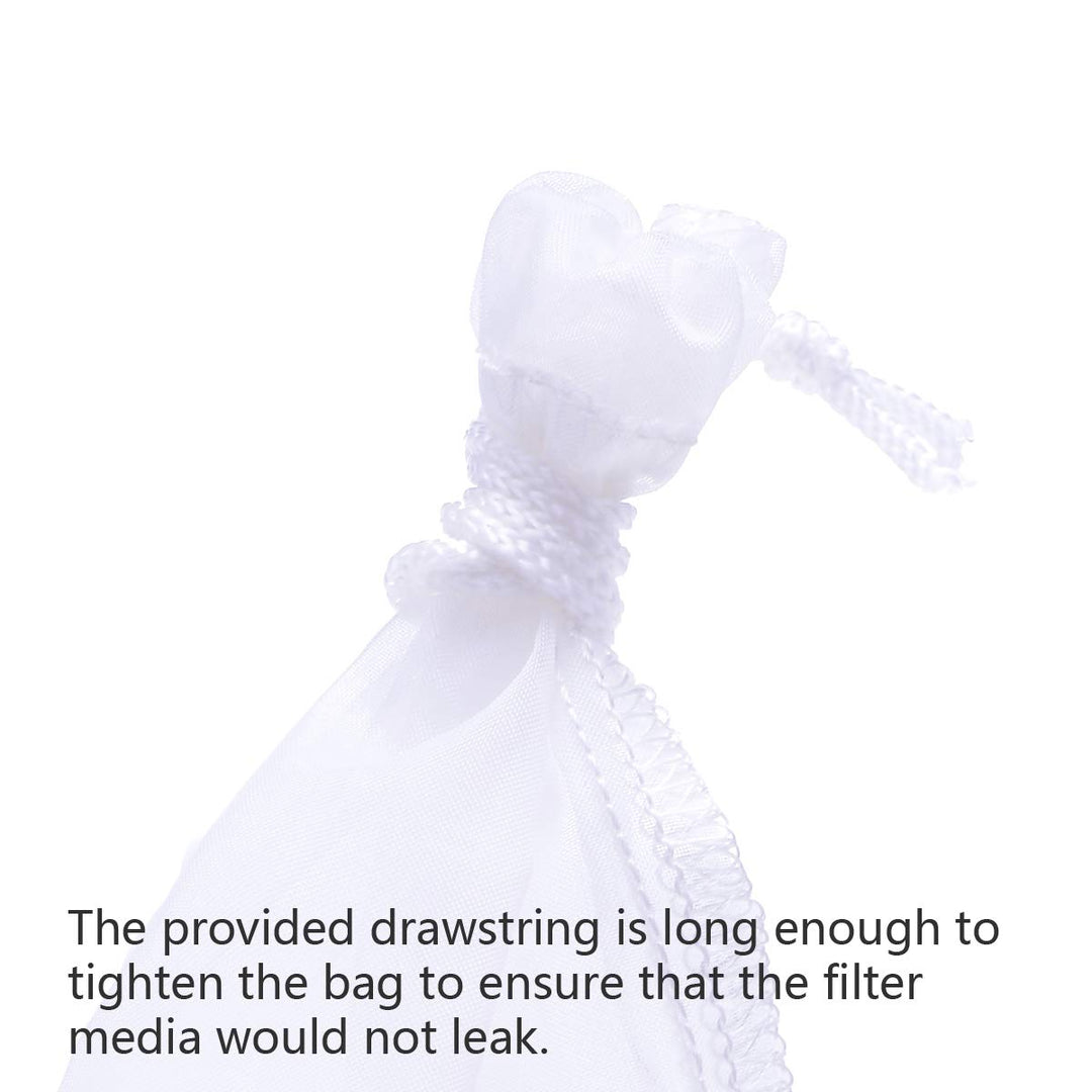 ALEGI Media Filter Bag Aquarium Extra Fine,Reusable 180 Micron Drawstring Mesh Filter Bags for Very Fine Resins Filter (7.5*3.6 (3 Pack))