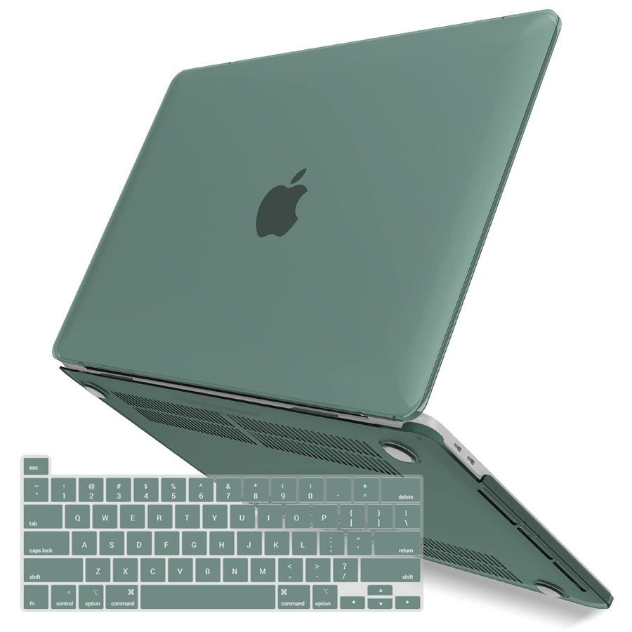Compatible with 2024 2023 M2 MacBook Pro 13 Inch Case 2024-2016 M1 A2338 A2289 A2251 A2159 A1989 A1706 A1708, Hard Shell Case & Keyboard Cover for Mac Pro 13, Midnight Green, T13MTGN+1A